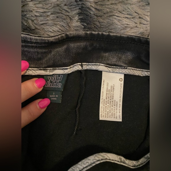 Womens Notch Front Denim Mini Skirt Black Wash - Wild Fable - Picture 5 of 7